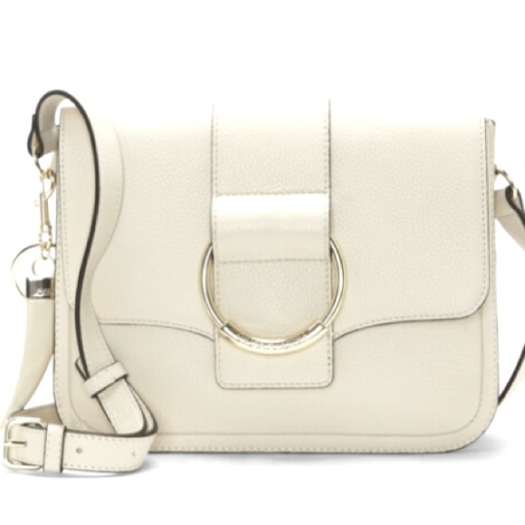 Vince Camuto Handbags - VINTAGE NEW! Vince Camutto Caia Leather Cream  Embossed  Strap Cross Body